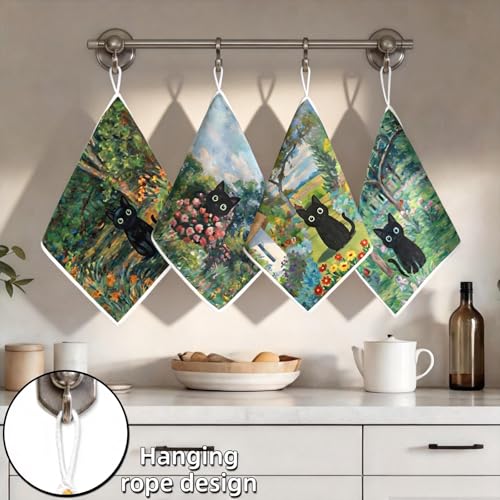 AiHeart 8-Pack Microfiber Kitchen Dish Cloths with Hanging Loop