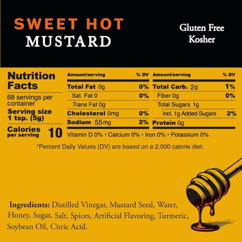 Pilsudski Sweet Hot Mustard with Honey - 12oz Squeeze Bottle