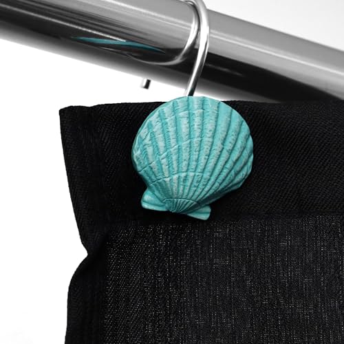 Coastal Beach Shower Curtain Hooks - Nautical Sea Life Set of 12