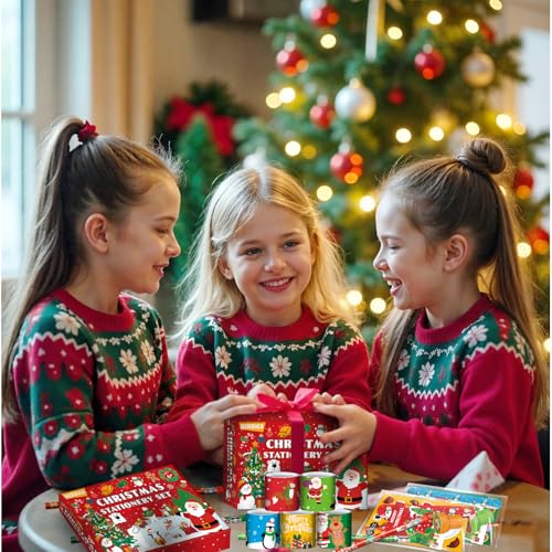 Christmas Party Favors for Kids 24-Pack Stationery Set Holiday Gift Bag Fillers