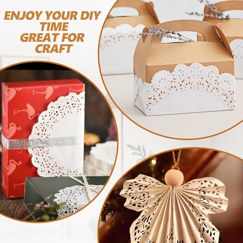 White Lace Doilies Set - 150 Pcs, 4.5" 6.5" 8.5" for Cakes & Crafts