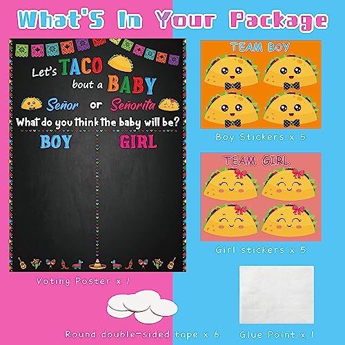 Haooryx Taco Gender Reveal Poster Game with Voting Stickers