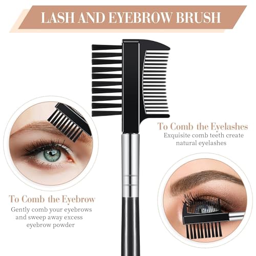 Eyebrow Brush and Eyelash Comb 2-Piece Professional Makeup Tool Set