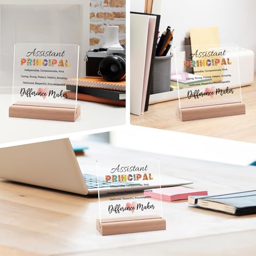 Acrylic Plaque Gift for Assistant Principal with Wooden Stand