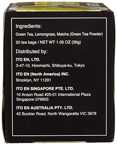 ITO EN Green Tea with Matcha and Lemongrass, 20 Count Bags (Pack of 8)