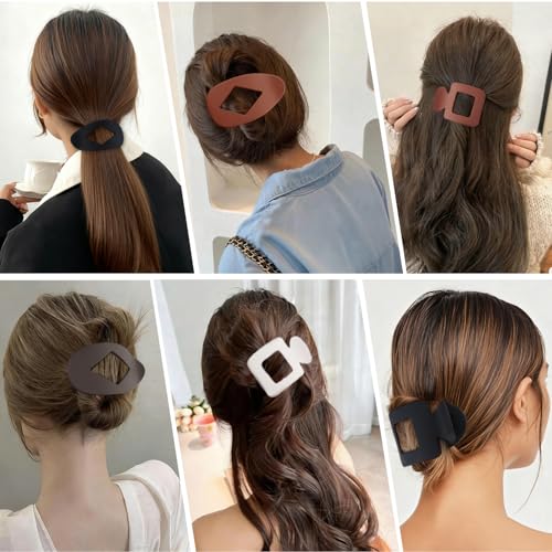 Atoden Flat Hair Claw Clips Large Non-Slip Hair Accessories for Thick Hair 8Pcs