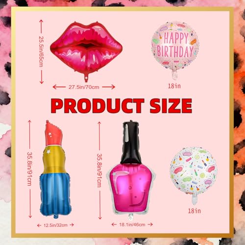 Makeup Birthday Party Decorations Set - Happy Birthday Banner & Balloons