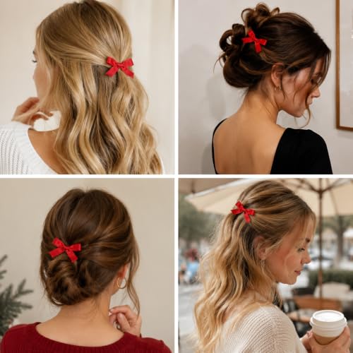 Uozksor Satin Bow Hair Clips 20 Pcs, 1.57 Inch Mini Duckbill Barrettes