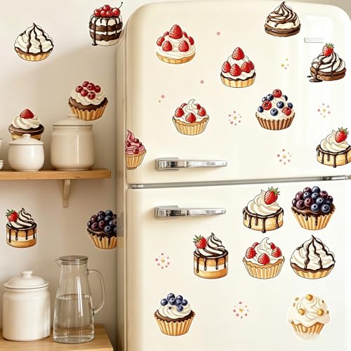 Cupcake Window Clings 18Pcs Static PVC Dessert Decals Reusable