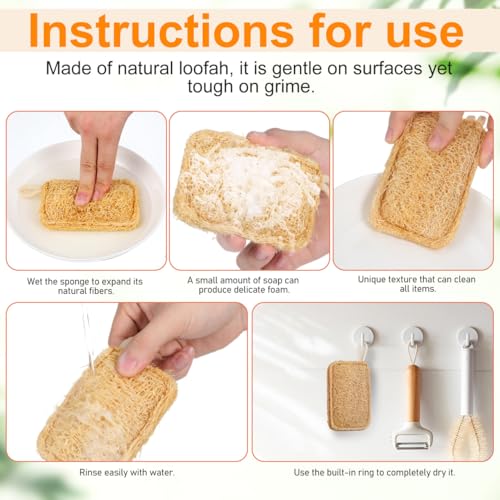 Natural Loofah Dish Washing Brush - Eco-Friendly Kitchen Scrubber
