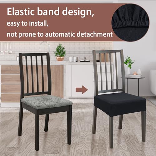 2 Pack Stretch Dining Chair Seat Covers - Soft & Durable