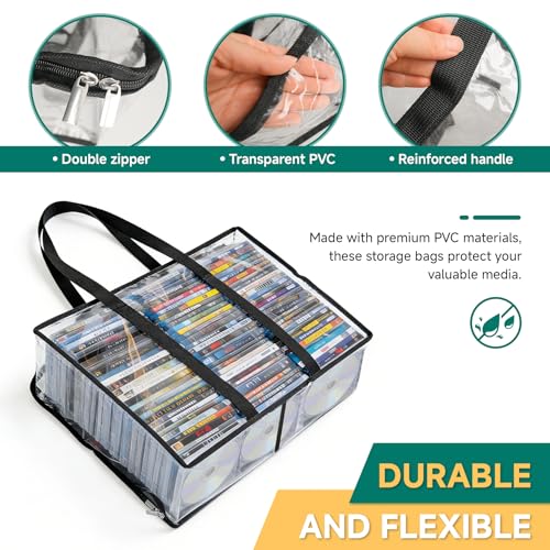 Philbinden Clear DVD Storage Bags - Holds 90 Blu-Rays & 120 CDs