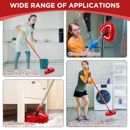 Baderke Chenille Duster Mop Head Refills - 3 Pack for Floor Cleaning