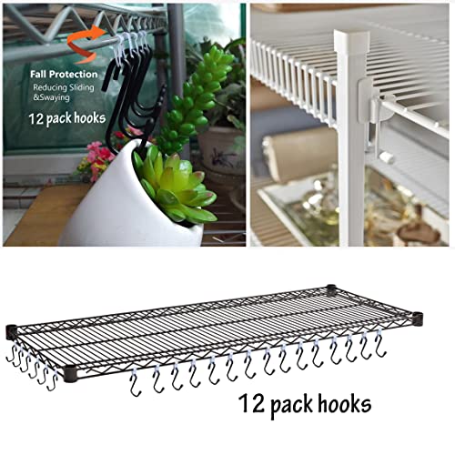Anti-Drop S-Shape Wire Shelving Hooks - Heavy Duty Steel Rack Hangers