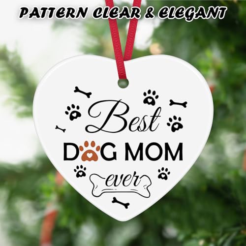 Dog Mom Ceramic Christmas Ornament Gifts for Dog Lovers