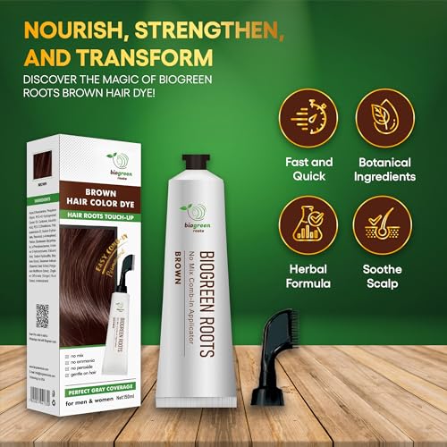 Biogreen Roots Herbal Hair Dye Brown 150ml Ammonia-Free
