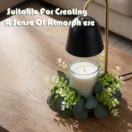 2 Pack Artificial Eucalyptus Candle Rings for Pillar Candles, 9-Inch Greenery