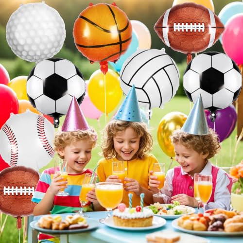 TOATOM 24 Pcs Sports Foil Balloon Set - 18 Inch Balloons for Parties