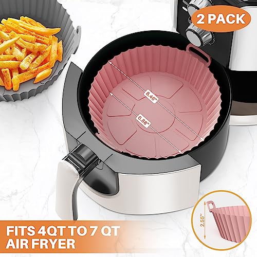 ME.FAN Reusable Silicone Air Fryer Liners for 4-7 QT - 2 Pack