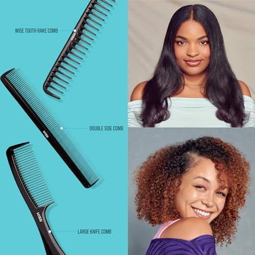 KISS Professional 10-Piece Hair Comb Set for Styling and Detangling