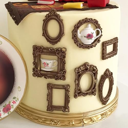 Silicone Picture Frame Molds Set - 2 Pack for Cake Decoration