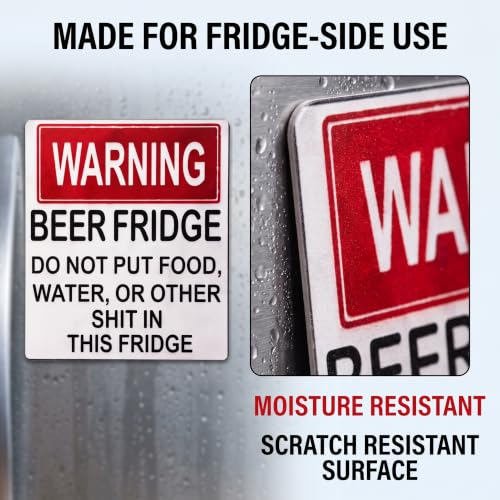 Funny Beer Fridge Magnet Warning Sign - Kitchen Decor & Beer Accessories