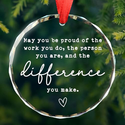 Inspirational Glass Ornament Thank You Gift for Coworkers and Boss