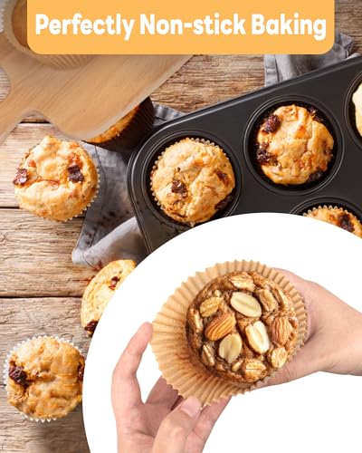 Bake Choice Jumbo Cupcake Liners - 100pcs Natural Non-Stick Muffin Cups