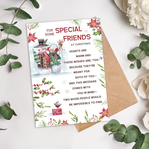 Funny Best Friend Christmas Card HZ-211 - Holiday Greeting Card with Snowmen