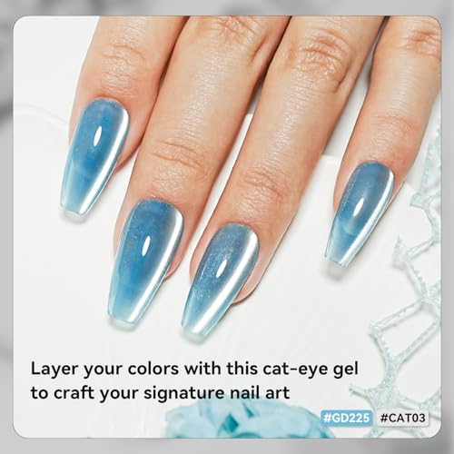 JODSONE Moonlight Silver Cat Eye Gel Nail Polish with Magnet
