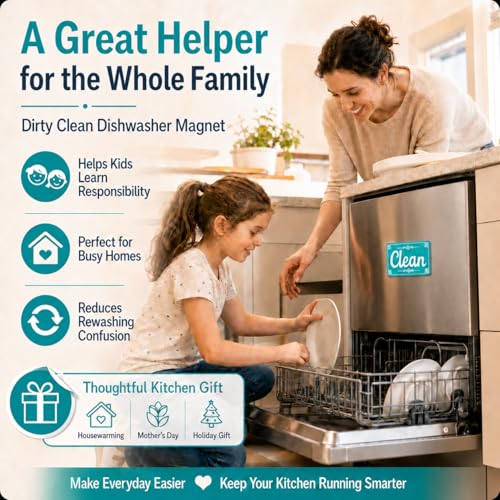 Magnetic Clean Dirty Dishwasher Magnet Sign | Kitchen Organizer