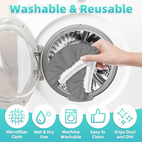 10 Pack Grey Microfiber Cloths for Handheld Steam Cleaners