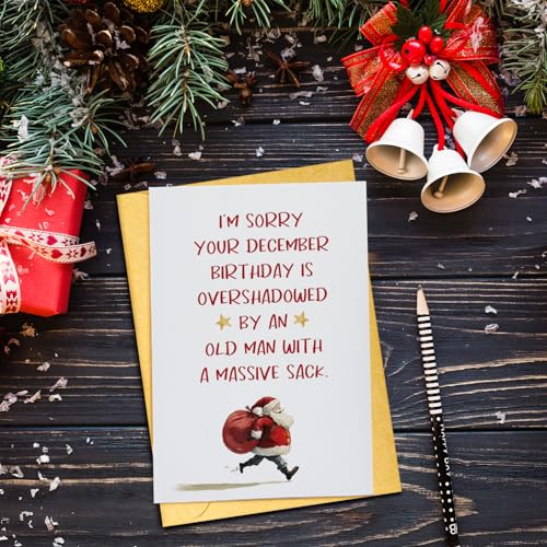 Funny Christmas Birthday Card for December Birthdays