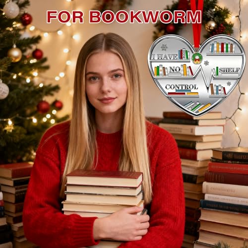 Metal Book Ornament - I Have No Shelf Control for Christmas Tree