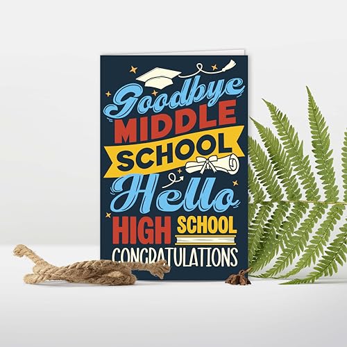 Goodbye Middle School Graduation Card for Boys & Girls - Celebrate 8th Grade Success