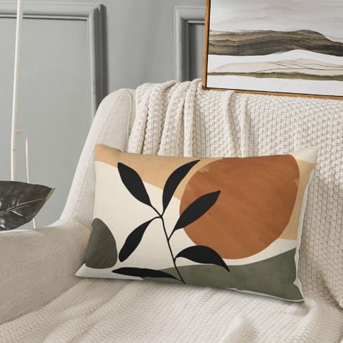 Mid Century Modern Terracotta Throw Pillow Cover 12x20 – Variation 9