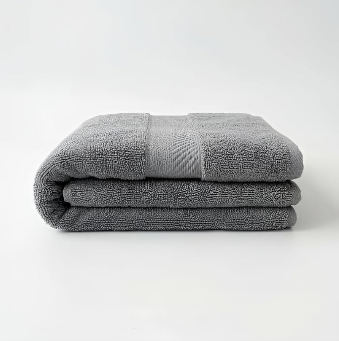 Plush Gray Cotton Hand Towel 16x28 - 600 GSM, 1 Pack