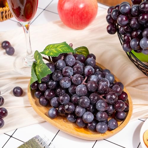 4pcs Artificial Plastic Purple Grapes - Lifelike Decor