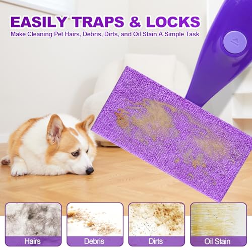 Orighty Microfiber Mop Pads, 12 Pack for Swiffer Wet Jet - Purple