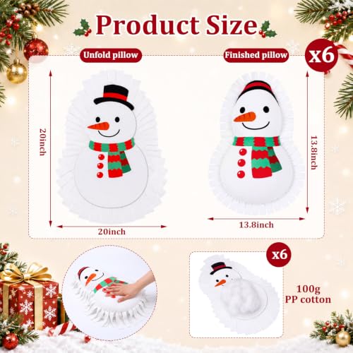 Snowman Fleece Pillow Craft Kit - No-Sew DIY Holiday Decorations for Kids