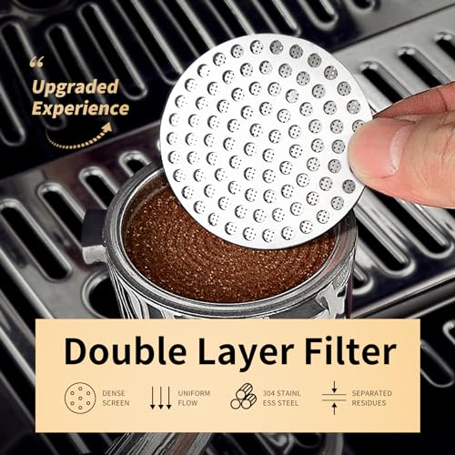 51mm Stainless Steel Espresso Puck Screen with Walnut Stand