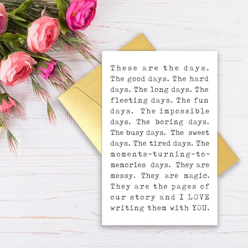 Qamza Romantic Anniversary Card for Women Men - These Are the Days, Variation #3