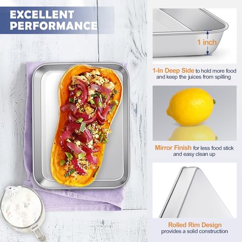 Joyfair 9-Inch Stainless Steel Baking Sheet Pan with Cooling Rack Set