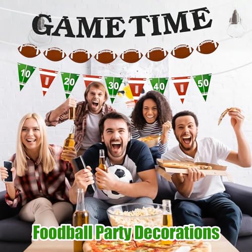 Football Party Decorations Banner Set - 3-Pack Pre-Strung Decor