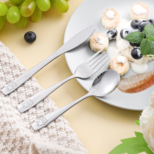 9-Piece Kids Stainless Steel Silverware Set - Safe & Easy to Grip