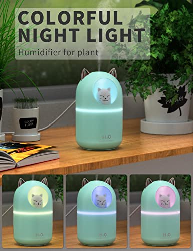 Norhom Green Mini Cool Mist Humidifier with Night Light - 300ml