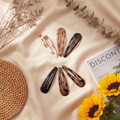 Matwsec Snap Hair Clips for Women 20PCS Small Water Drop Barrettes No Slip