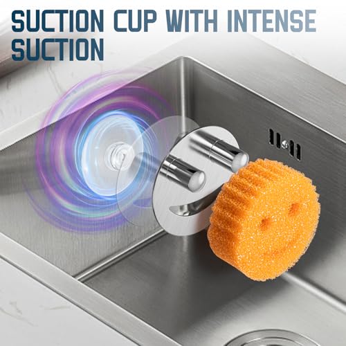 Yoshiky Stainless Steel Smiley Face Sponge Holder - Silver Sink Caddy
