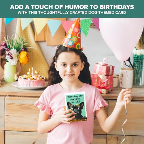Humorous Dog Birthday Card Set - 5x7in Embossed Design with Stickers