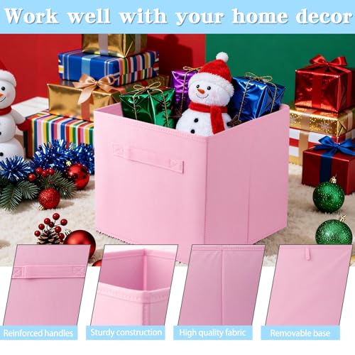 Gwaxise 10.5" Collapsible Storage Cubes - Pink Fabric Bins (2-Pack)